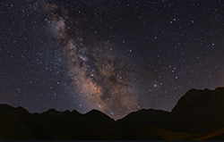 Voie Lactée depuis Peyresourde dans les hautes pyrénées(65), Aout2013.